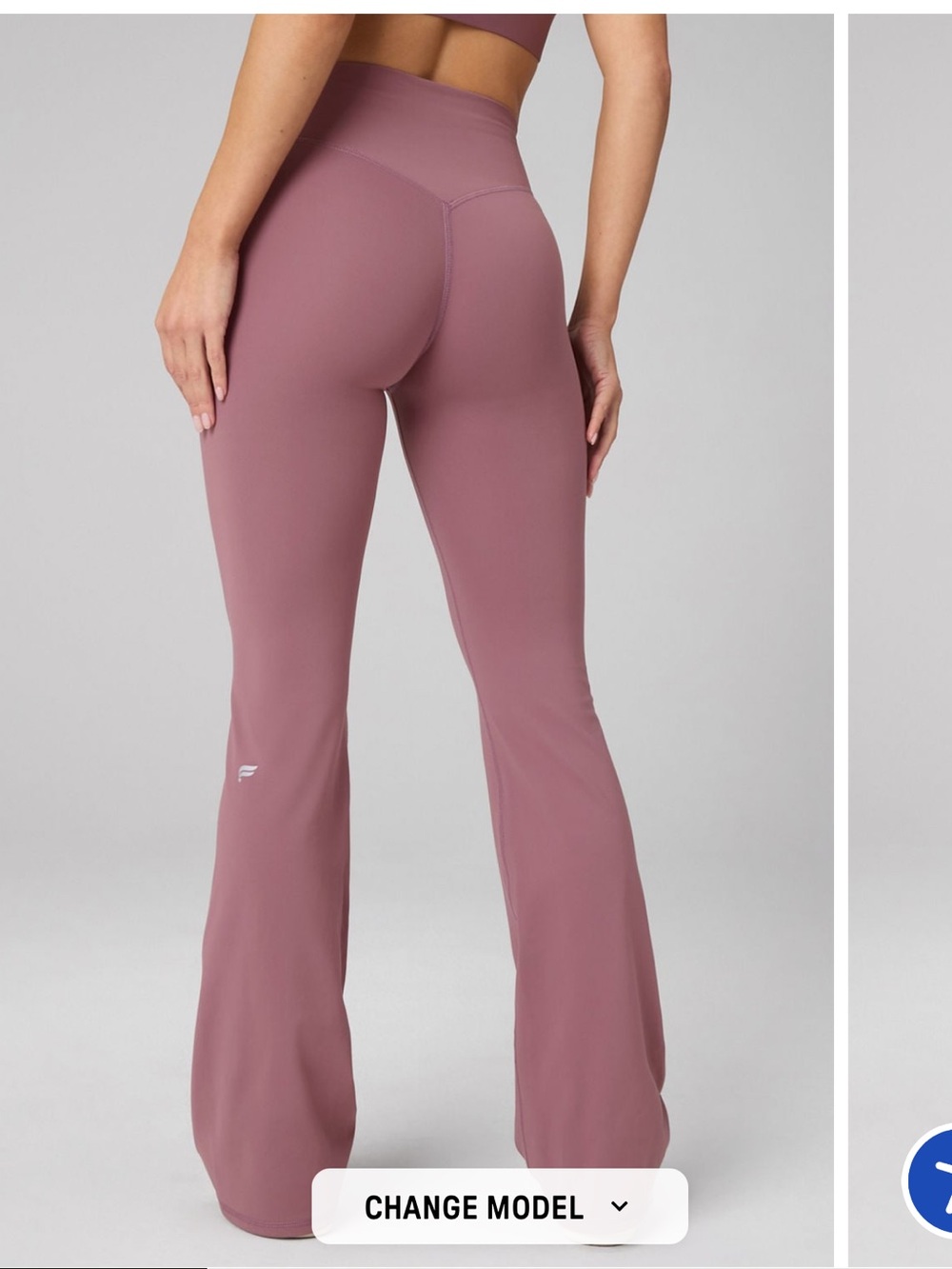 Fabletics PureLuxe High-Waisted TLC Kick Flare Leggings Mushroom Mauve NWT Small